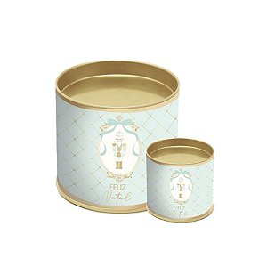 Lata para Panetone Hot Stamping Bibelô Feliz Natal - Verde - 01 Unidade - Cromus - Rizzo