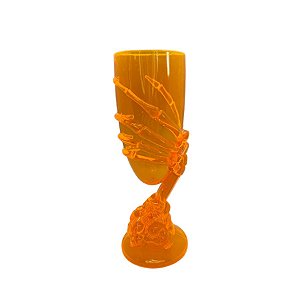 Taça de Halloween - Mão Esqueleto Laranja  - 1 unidade - Rizzo