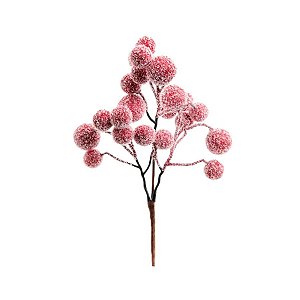 Pick de Natal - Frutas Nevada Vermelha - 23cm - 1 unidade - Cromus - Rizzo