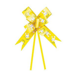 Laço Fácil - Coelho Fantasia Amarelo - 23mm  - 10 unidades - Cromus - Rizzo