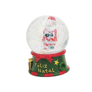 Enfeite de Natal - Globo de Neve Papai Noel com Bengala - 6cm - 1 unidade - Cromus - Rizzo