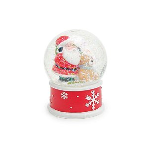 Enfeite de Natal - Globo de Neve Papai Noel e Urso - 9cm - 1 unidade - Cromus - Rizzo