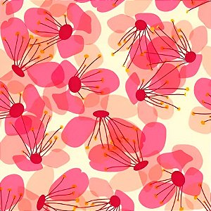 Saco para Presente Decorado - Hibisco - Regina - Rizzo