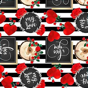 Saco para Presente Decorado - Amor Meu - Cromus - Rizzo