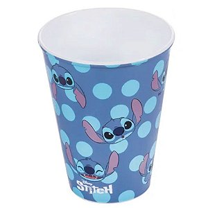 Copo de Plástico Stitch - Bolinhas Azul - 280 ml - 1 unidade - Plasútil - Rizzo