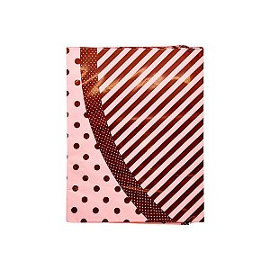 Saco Express 49x49cm para Ovos de 750g a 1kg - Rosa/Marrom Poa - 5 unidades - Cromus - Rizzo