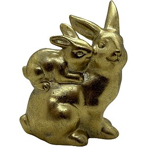 Coelho Fraterno Decorativo Dourado - 1 unidade - Cromus - Rizzo