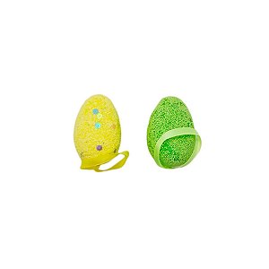 Mini Ovos de Páscoa - Verde e Amarelo - 5,5cm - 2 unidades - Rizzo