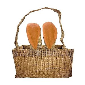 Sacola de Juta Pascoa com Orelha 16x13 - Laranja  - 1 unidade - Rizzo