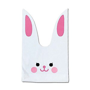 Sacola Coelho Rosa G 16x29cm  - 10 unidades - Rizzo