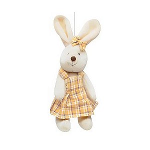 Coelho Xadrez Amarelo para Pendurar 15cm - 1 unidade - Cromus - Rizzo