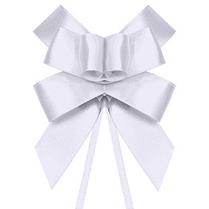 Laço Fácil de Fita de Cetim - Branco - 22mm - 5 unidades - Progresso - Rizzo