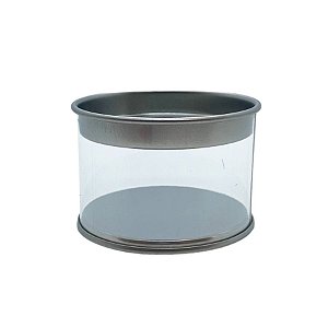 Mini Lata de Plástico com Tampa Prata - 4,5x6,5cm - 6 unidades - Rizzo