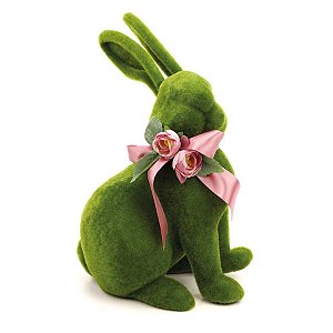 Coelho Decorativo de Grama Sentado - 40cm - 1 unidade - Cromus - Rizzo