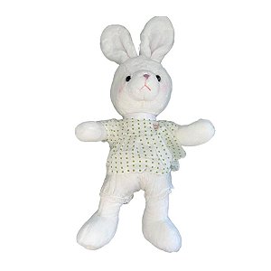 Coelha de Pelúcia com Vestido de Quadrados Verdes - 60cm - 1 unidade - Rizzo