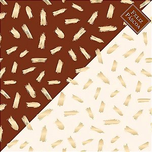 Saco Express 49x49cm para Ovos de 150g a 1kg - Pinceladas Marrom com Marfim - 25 unidades - Cromus - Rizzo