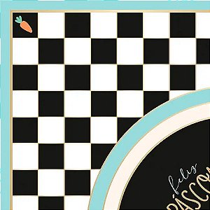 Saco Express 44x44cm para Ovos de 500g a 750g - Quadros Azuis - 25 unidades - Cromus - Rizzo