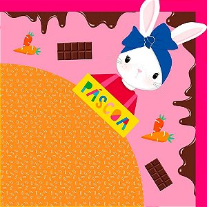 Saco Express 35x35cm para Ovos de 250g a 350g - Brilho de Páscoa Coelha - 25 unidades - Cromus - Rizzo