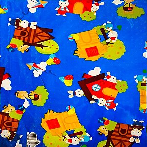 Folha para Ovos de Páscoa Metalizado Os 3 Coelhinhos Azul 69x89cm - 25 unidades - Cromus - Rizzo