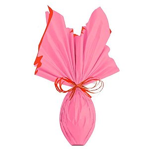Folha para Ovos de Páscoa Double Face Acetinado Rosa/Vermelho 69x89cm - 25 unidades - Cromus - Rizzo