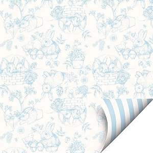 Folha para Ovos de Páscoa Double Face Clássico Francês Azul 69x89cm - 25 unidades - Cromus - Rizzo