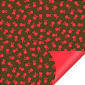 Folha para Ovos de Páscoa Double Face Coelhinhos Vermelho 69x89cm - 25 unidades - Cromus - Rizzo