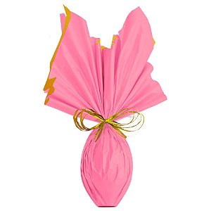Folha para Ovos de Páscoa Double Face Acetinado Rosa Ouro 69x89cm - 25 unidades - Cromus - Rizzo