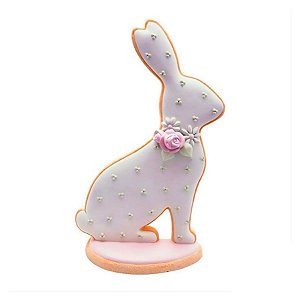 Coelho Decorativo Biscuit em Resina - 35cm - 1 unidade - Cromus - Rizzo