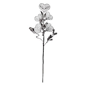 Galho Decorativo - Folhas e Frutinhas Chumbo - 56cm - 1 unidade - Rizzo