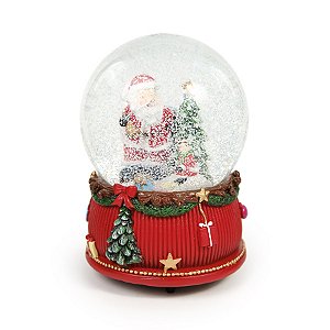 Enfeite Decorativo de Natal - Globo de Neve com Noel Com Som - 14cm - 1 unidade - Cromus - Rizzo