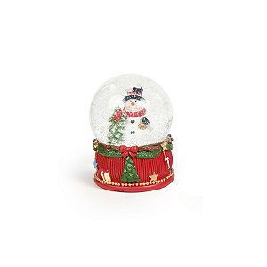 Enfeite Decorativo de Natal - Globo com Boneco de Neve - 7cm - 1 unidade - Cromus - Rizzo