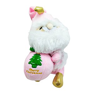 Papai Noel Rosa de Pelúcia - 22cm - 1 unidade - Rizzo