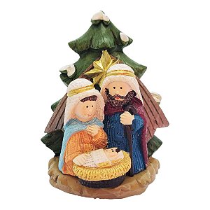 Mini Enfeite de Natal em Cerâmica - Sagrada Família - 7x5cm - 1 unidade - Rizzo