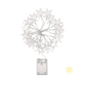 Cordão De Led Luz Amarela Com Fio Incolor - Floco De Neve 20 Leds - 3.m - 1 unidade - Rizzo - Rizzo