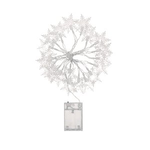 Cordão De Led Luz Branca Com Fio Incolor - Floco De Neve 20 Leds - 3.m - 1 unidade - Rizzo - Rizzo