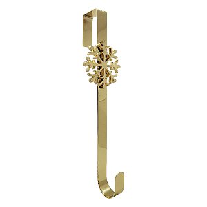 Suporte de Guirlanda Floco de Neve Dourado - 37cm - 1 unidade - Rizzo