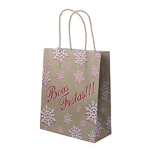 Sacola de Papel - 27x20x33cm - Boas Festas Natal - Ref.6321 - 10 unidades - WMA - Rizzo
