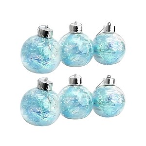 Bola de Natal - Azul Turquesa - 8cm - 6 unidades - Cromus - Rizzo