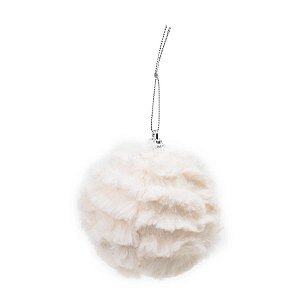 Bola de Natal - Pelúcia Branca - 8cm - 6 unidades - Cromus - Rizzo
