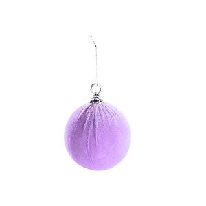 Bola De Natal de Veludo - Lilas - 10 cm - 4 unidades - Cromus - Rizzo