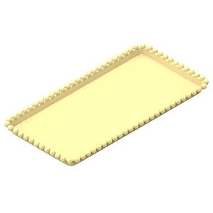 Bandeja Esfera Acrílica Durável Retangular - Amarelo Candy - 25x13cm - 1 unidade - Rizzo - Rizzo