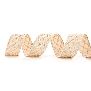 Fita Decorativa Aramada - Losango Ouro - 3,8cm x 9,14m - 1 unidade - Cromus - Rizzo