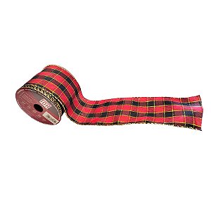 Fita Decorativa - Xadrez Vermelho e Preto - 6,3x914cm - 1 unidade - Rizzo