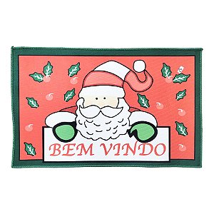 Tapete Decorativo de Natal - Bem Vindo Vermelho - 78x68cm - 1 unidade - Rizzo