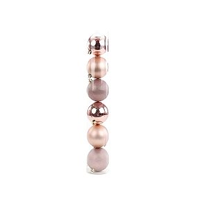 Bola De Natal em Tubo - Rosa Gold - 7cm - 6 unidades - Cromus - Rizzo