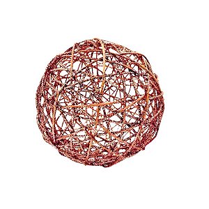 Bola de Natal Aramada - Rosa Gold - 19cm - 1 unidade - Cromus - Rizzo