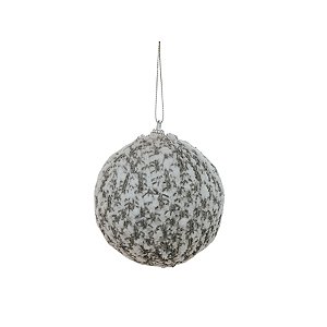Bola de Natal - Detalhe em Tecido - 8cm - 3 unidades - Rizzo