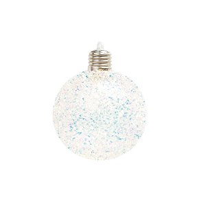Bola de Natal com Glitter - Prata - 10cm  - 1 unidade - Cromus - Rizzo