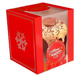 Caixa Panetone Classic com Visor - Natal Clássico - 5 unidades - Ideia Embalagens - Rizzo