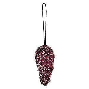 Enfeite de Pendurar - Pinha Vermelho Glitter - 14x6cm - 1 unidade - Cromus - Rizzo
